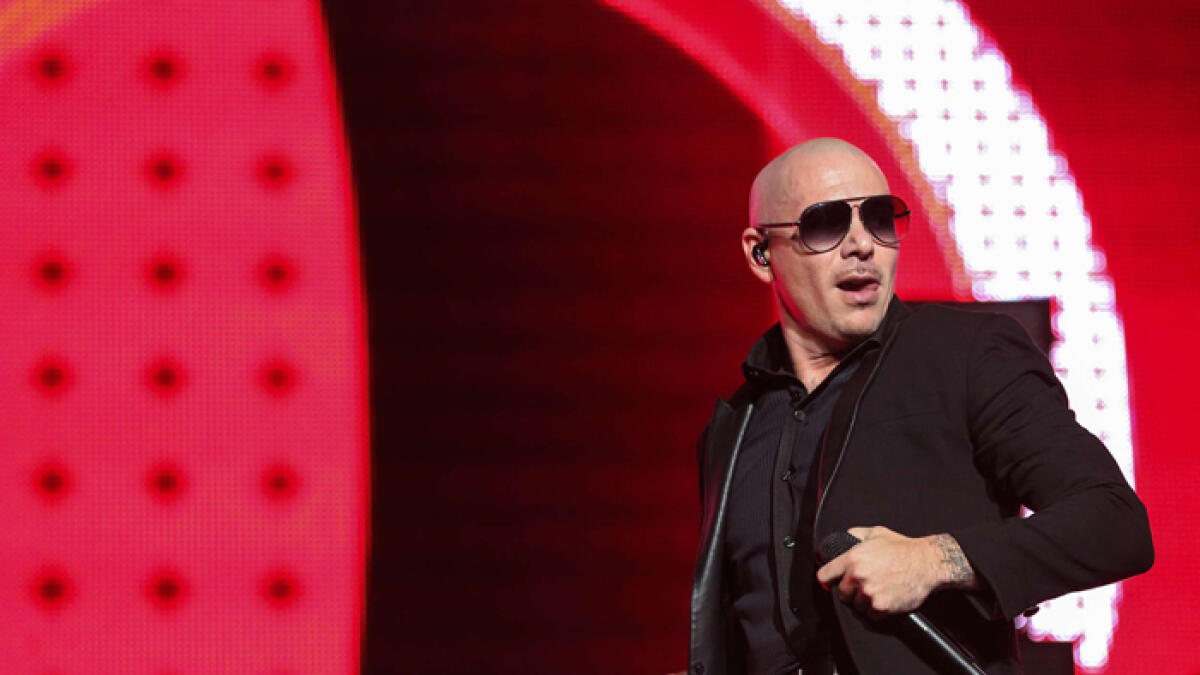 Pitbull during the opening day of the Yasalam Race Weekend.