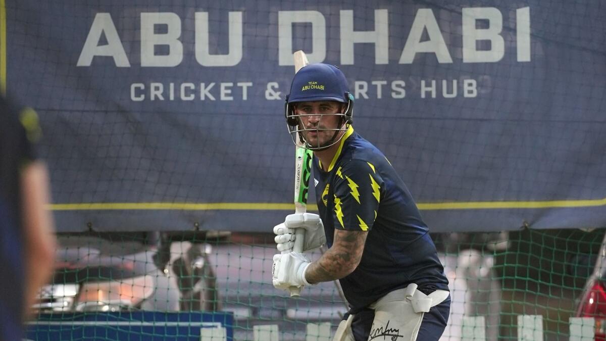 English cricketer Alex Hales at the at Abu Dhabi Cricket &amp; Sports Hub nets. - Supplied photo