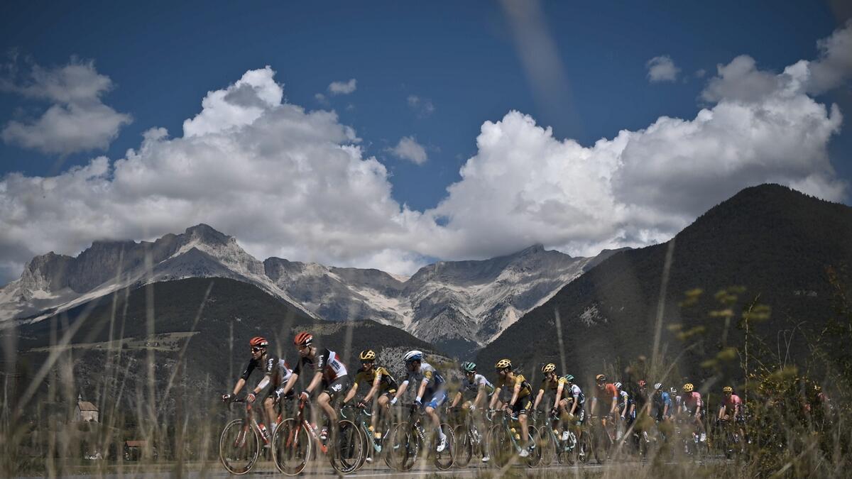 The pack rides during the 5th stage of the 107th edition of the Tour de France cycling race, 185 km between Gap and Privas. Photo: AFP