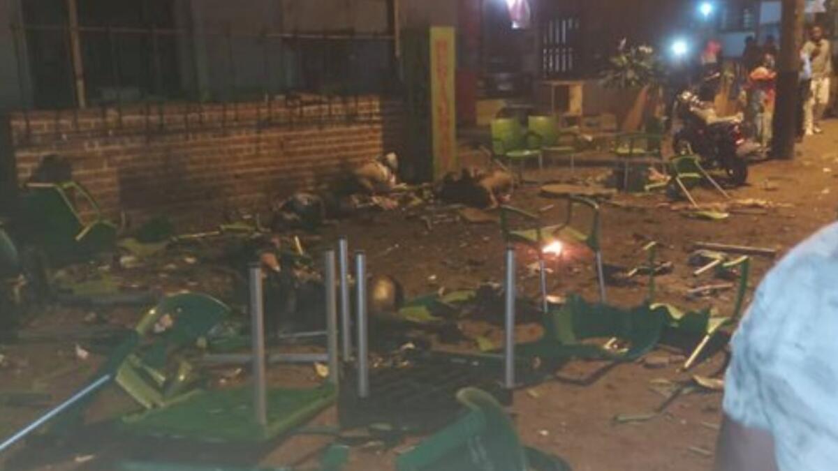 The site of a bomb blast in the Beni town of DR Congo. — Courtesy: Twitter