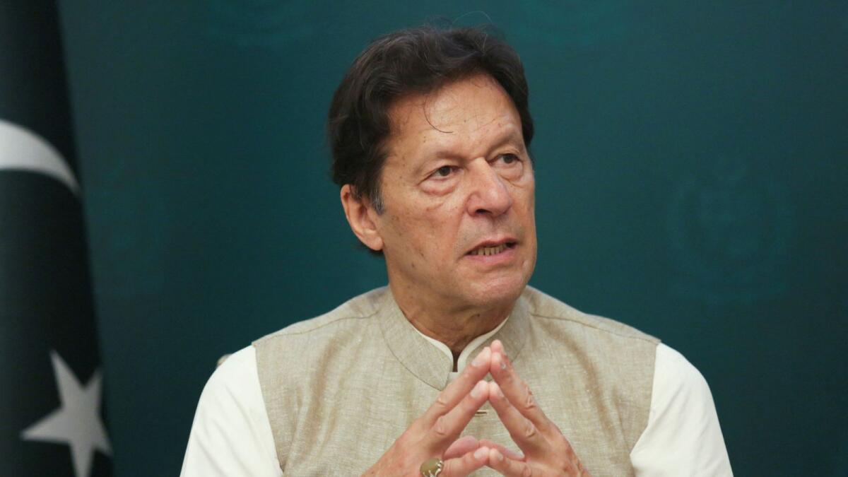 Pakistan's former prime Minister Imran Khan speaks during an interview in Islamabad. — Reuters file
