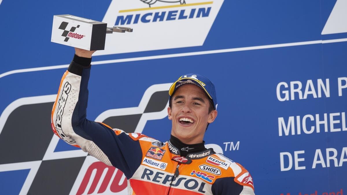 Winner Marquez one race away from MotoGP title
