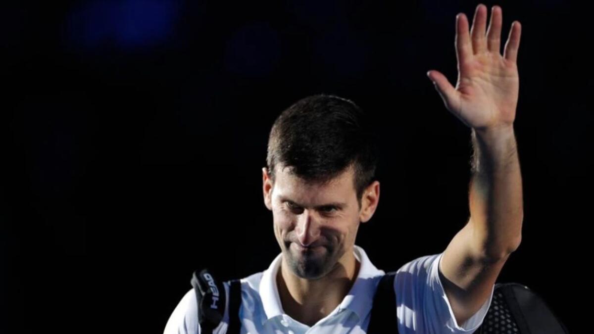 Novak Djokovic gestures after losing his semifinal to Alexander Zverev on Saturday.  (Reuters)