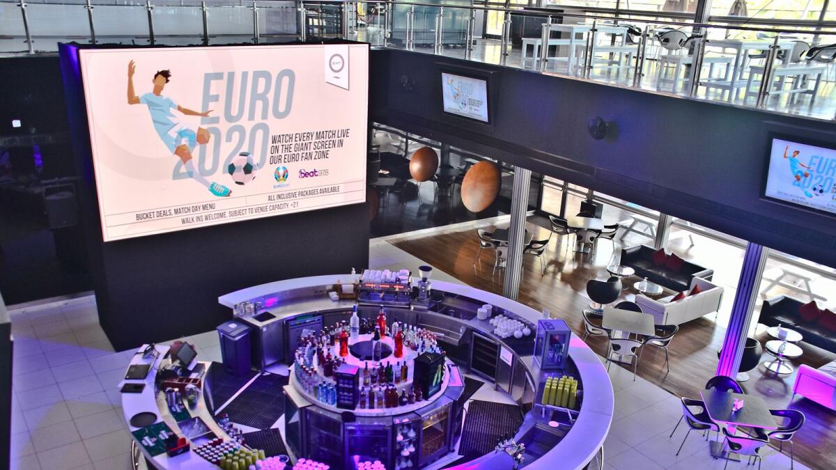 In the zone. Zero Gravity’s indoor restaurant space has been transformed into a Fan Zone for Euro 2020, dominated by a giant screen that can be seen by fans both downstairs and up. The DJ booth and production will also be moved into the air-conditioned space, ensuring a great atmosphere from the kick off this Friday to the final on July 11. There’s an all-inclusive offer for table bookings, with food and beverages from the matchday menu for Dh250. The offer runs from 15 minutes before kick-off, to the final whistle of normal time for each match.