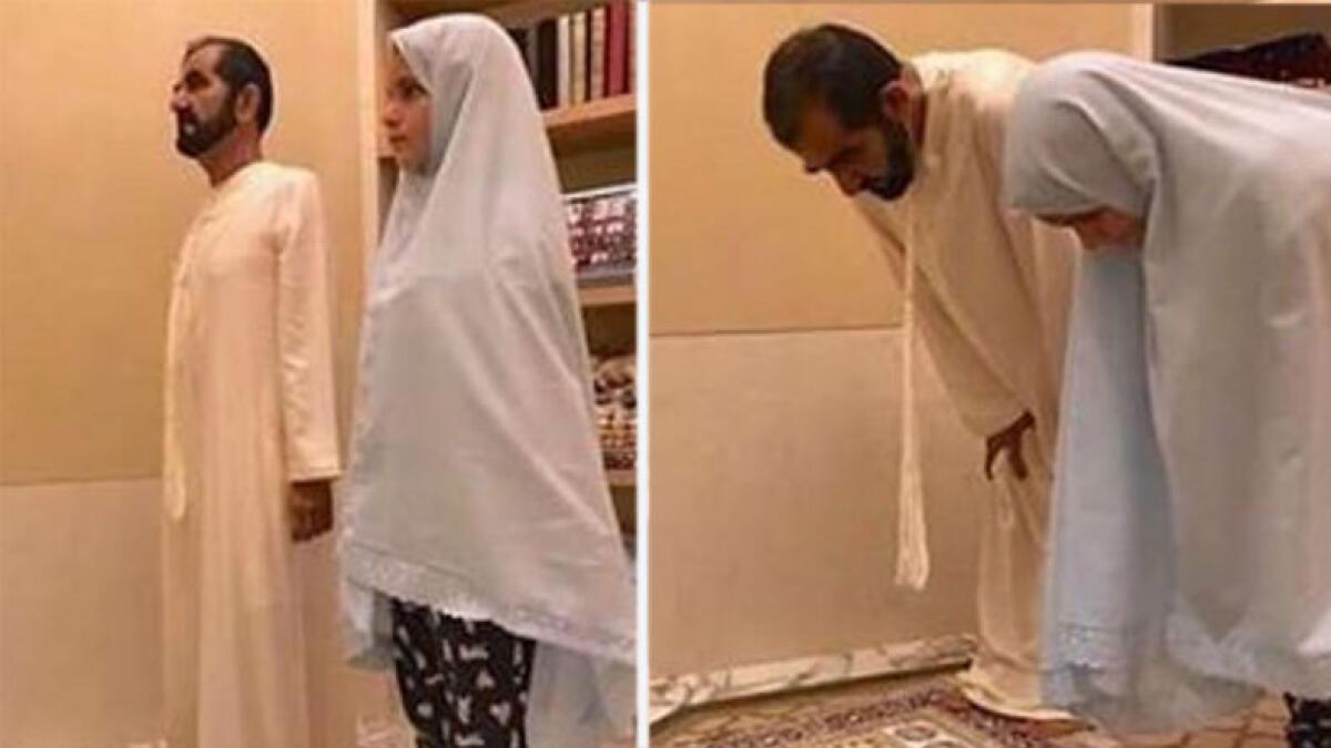 Photos: Sheikh Mohammed, Jalila pray on first day of Ramadan 