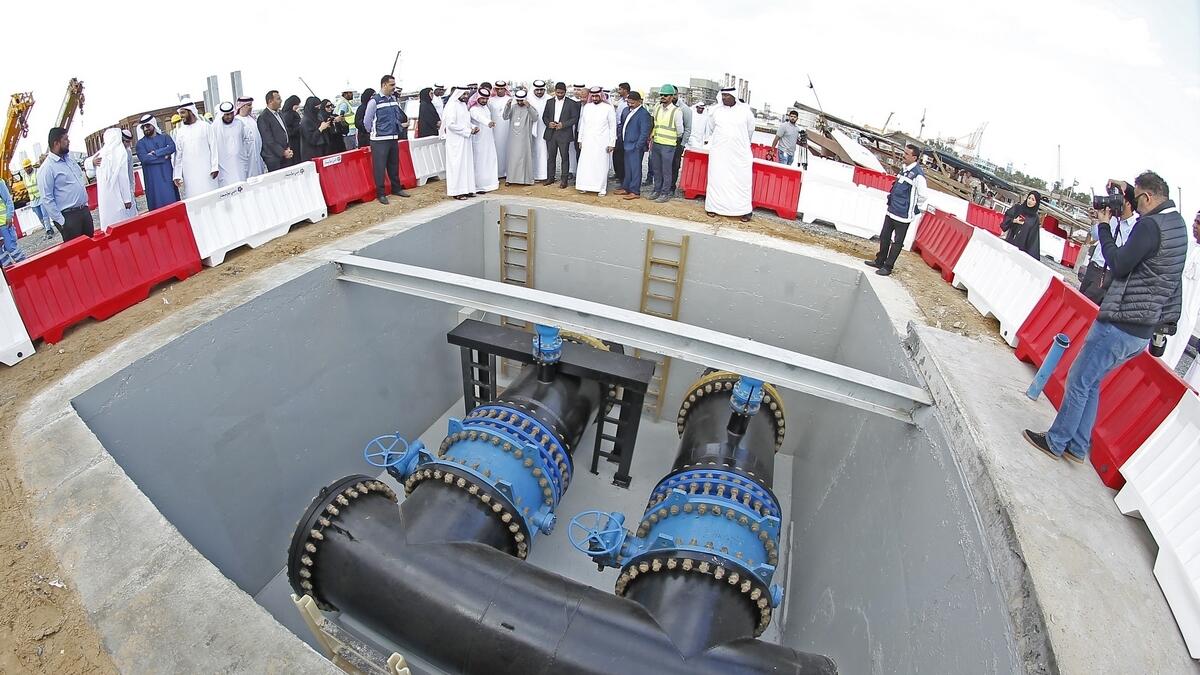Officials during the inauguration of the Layyah Desalination Plant at the Al Jubail area in Sharjah – Photo by M. Sajjad