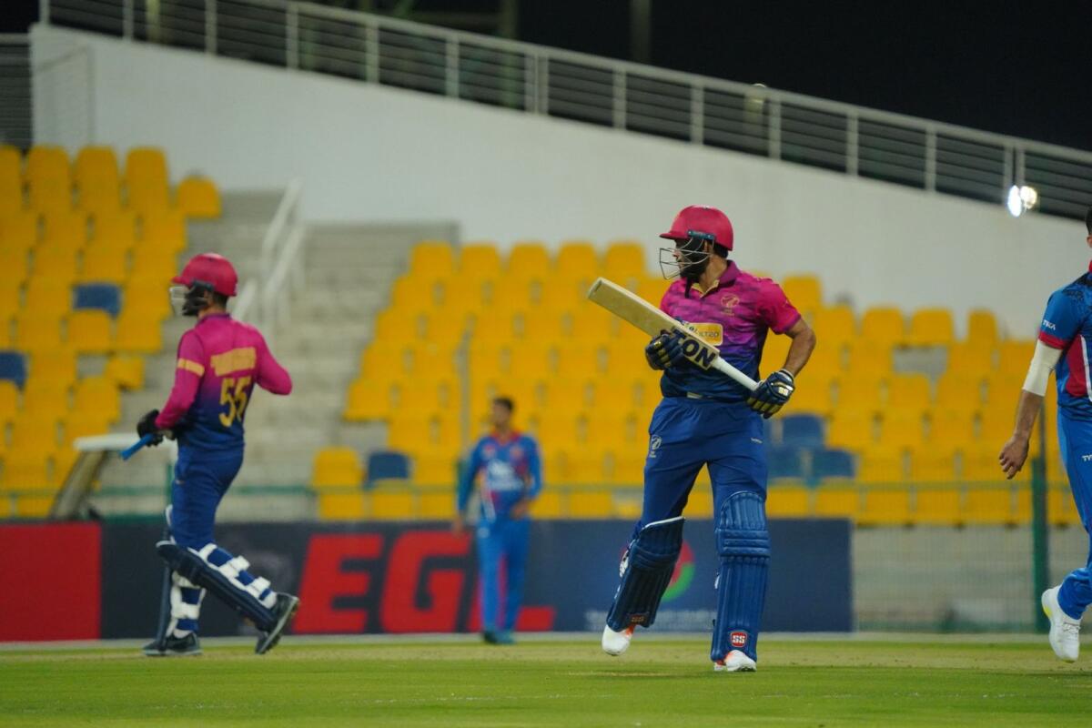 UAE captain CP Rizwan (right) during the match against Afghanistan on Thursday. — UAE Cricket Twitter