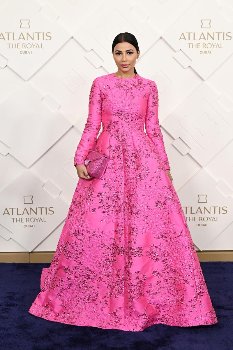 Emirati actress and television star Mahira Abdelaziz was stunning in a pink Maison Valentino gown