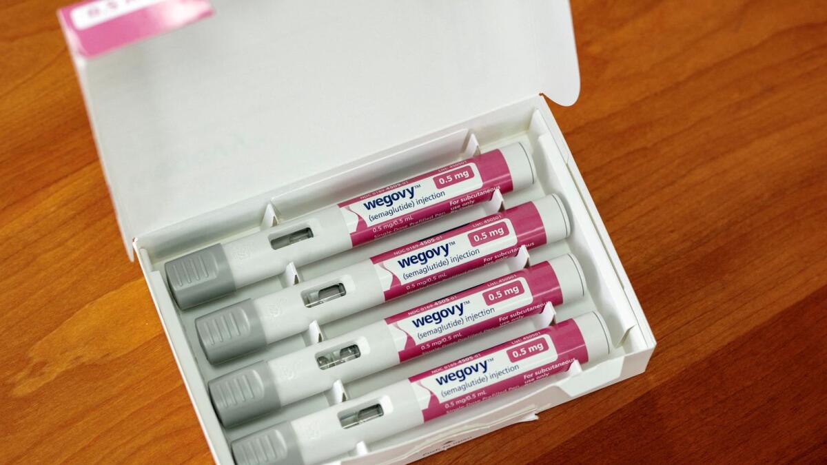 A selection of injector pens for the Wegovy weight loss drug are shown in this photo illustration in Chicago, Illinois, US, on  March 31, 2023.  The British government said that only 35,000 people would have access to Wegovy under the specialist hospital services, but tens of thousands more could be eligible.— Reuters file