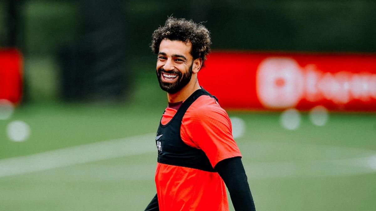 Liverpool's Mohamed Salah during a training session on Friday. — Liverpool FC