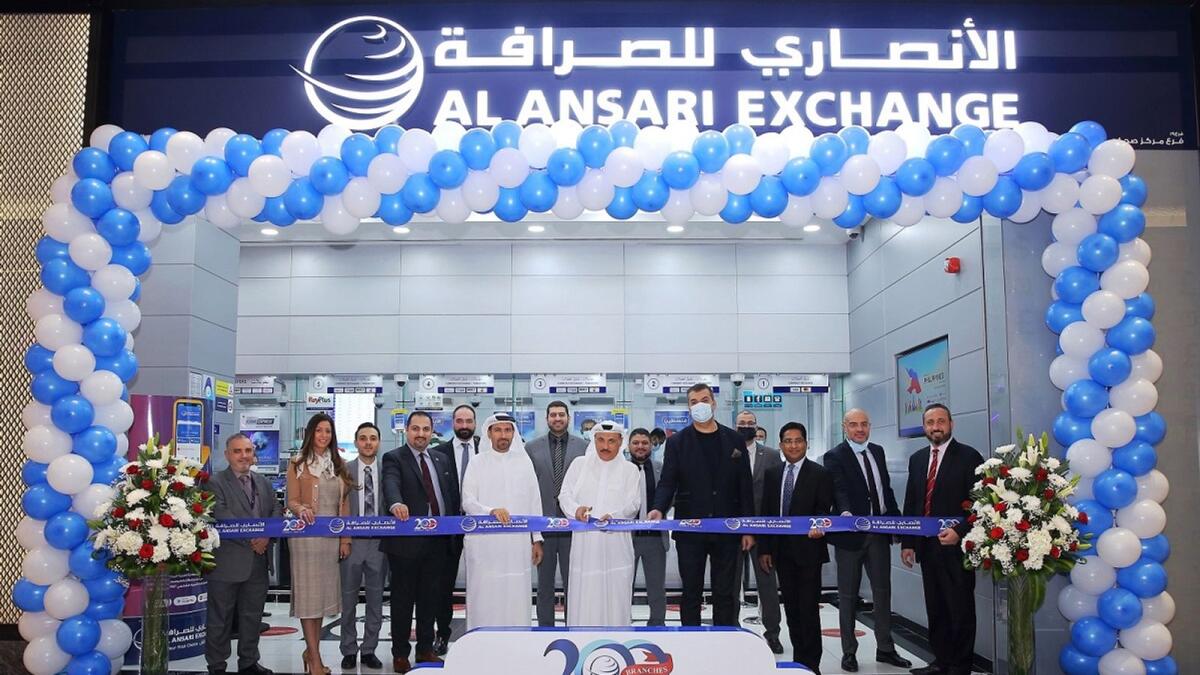 The opening ceremony was attended by Al Ansari Exchange’s Chairman Mohamed A. Al Ansari, Rashed A. Al Ansari the CEO, senior members of the management team and Akram Ammar, managing director of Sahara Centre. — Supplied photo