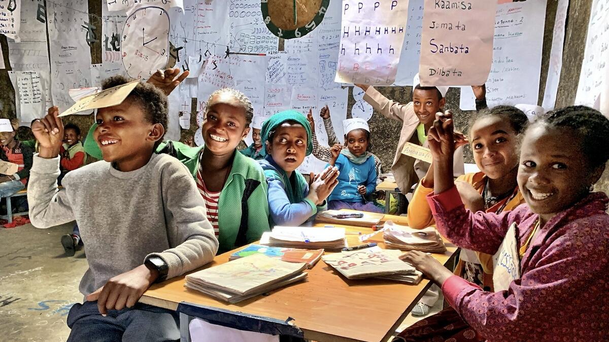 #PowerOfHope, studying under trees, kids, Uganda, bigger school
