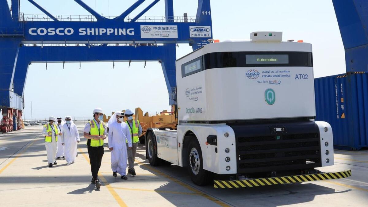 CSP Abu Dhabi container terminal has become the first facility to implement an autonomous port truck system at Khalifa Port.