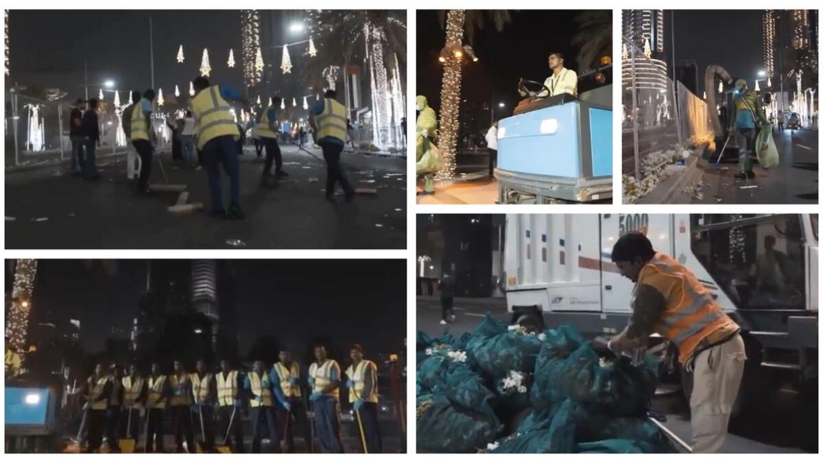 Video: Downtown Dubai cleaned up in 3 hours after New Years Eve fireworks