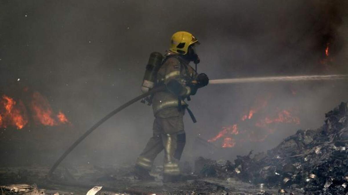Fire breaks out at a warehouse in Sharjah
