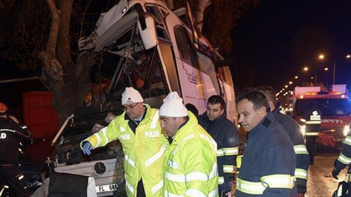 Eleven killed, 46 wounded in Turkey bus crash 