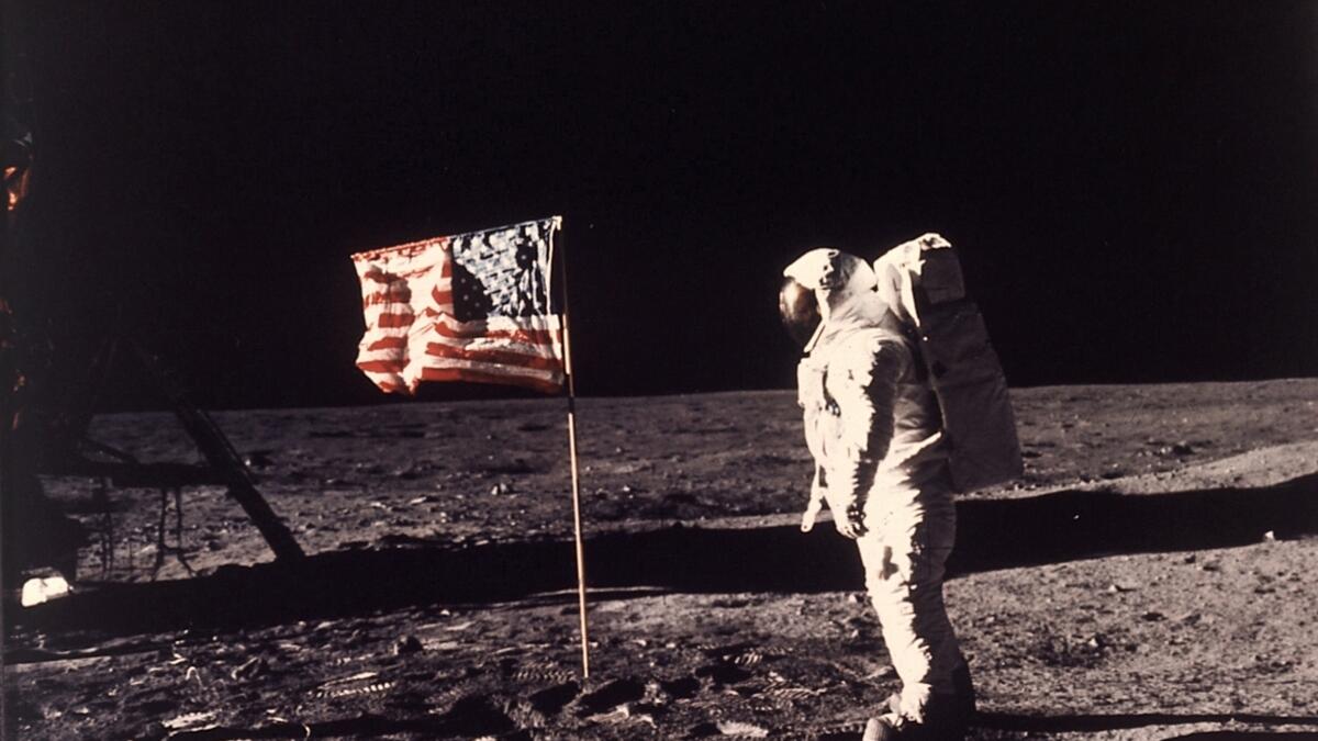 In this image provided by NASA, astronaut Buzz Aldrin poses for a photograph beside the US flag deployed on the moon during the Apollo 11 mission on July 20, 1969.- AP file photo
