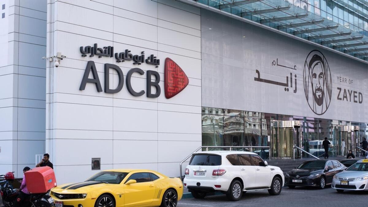 An exterior view of Abu Dhabi Commercial Bank. The Abu Dhabi-based lender said its four-quarter net profit also rose 23 per cent to Dh1.784 billion.