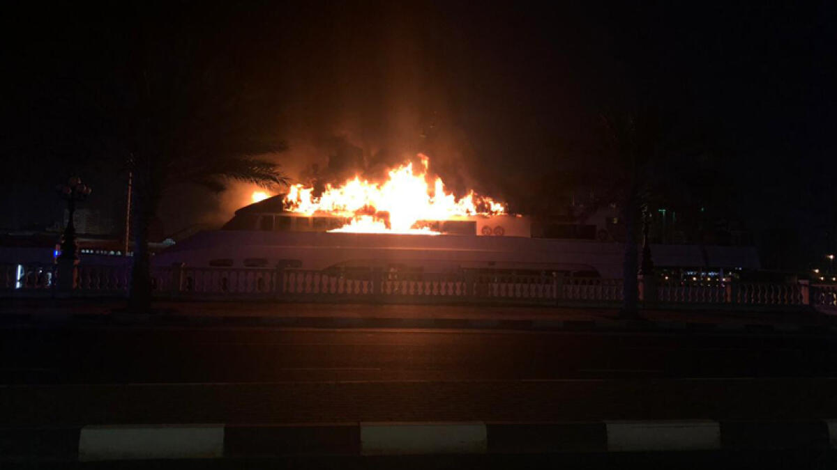Video: Yacht fire in Sharjah brought under control
