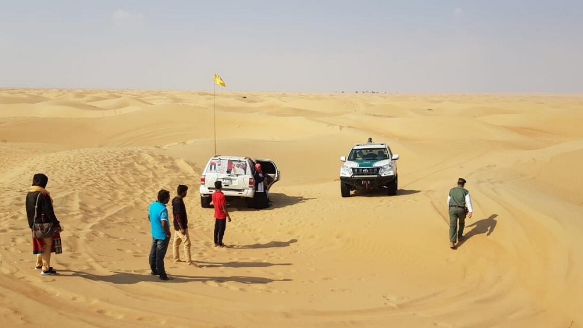 Their group’s two 4x4 Pathfinders sunk into a dune and they had entirely run out of food and water.-Supplied photo