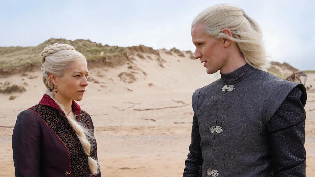 Emma D'Arcy as Princess Rhaenyra Targaryen and Matt Smith as Prince Daemon Targaryen (HBO)