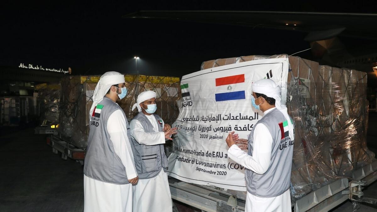 Seven tonnes of coronavirus medical supplies and testing kits have been sent by the UAE to Paraguay.