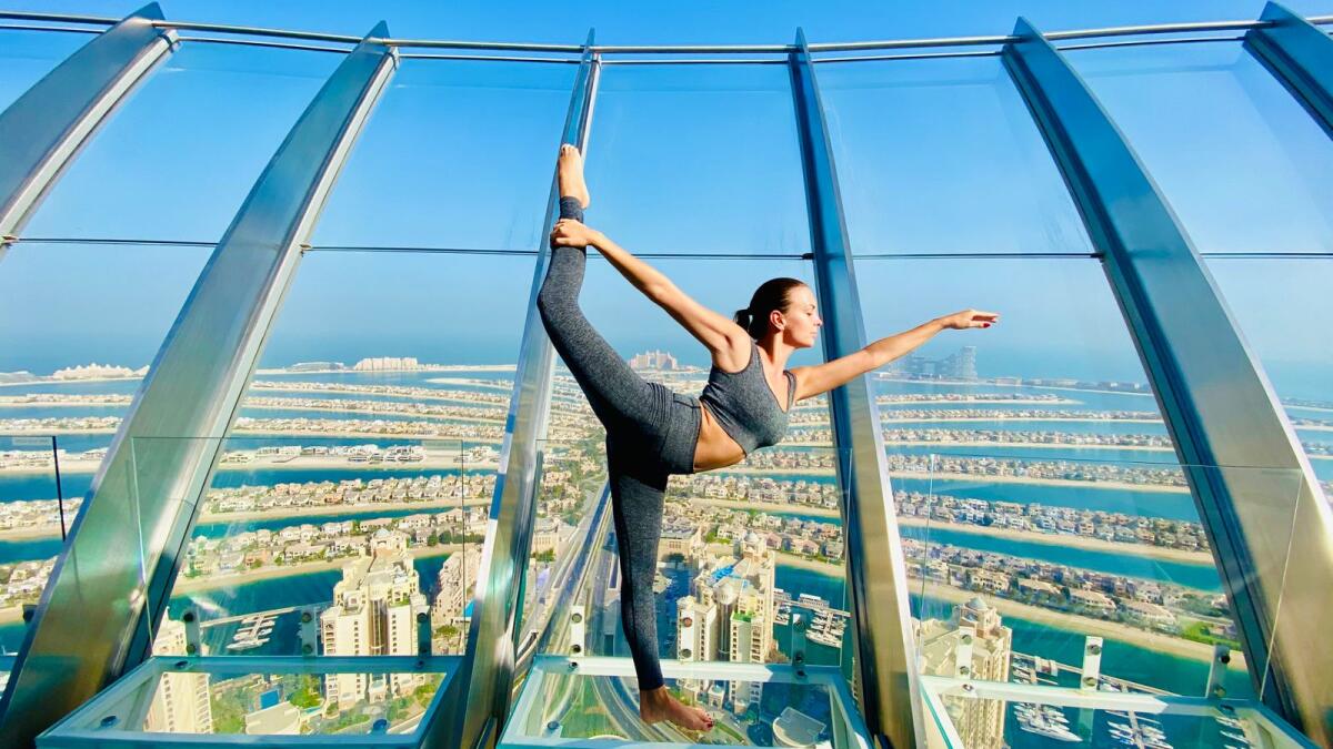  Vinyasa and a view.  For the first time, The View at The Palm is hosting weekly yoga sessions with unparalleled 360-degree vistas every Tuesday and Friday from 7am to 8am. In partnership with Core Direction yogis can now find their zen at a 60-minute vinyasa yoga session at the unique observation deck on level 52 at The Palm Tower. For Dh149 per person, practice body balance, breathing and relaxation techniques from the highest vantage point on Palm Jumeirah.