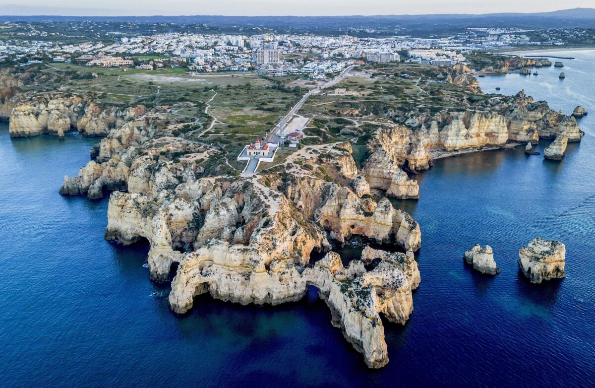 Water surrounds the coast of Cabo da Roca near Lisbon, Portugal, on April 14, 2023. — AP