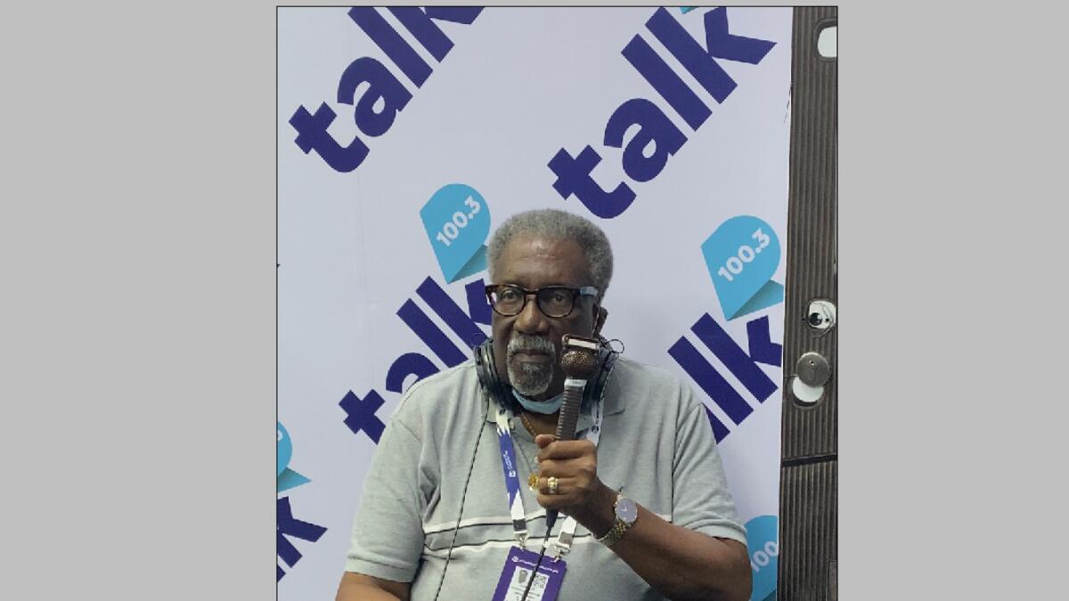 Sir Clive Lloyd at the commentary box in Dubai. (Supplied photo)
