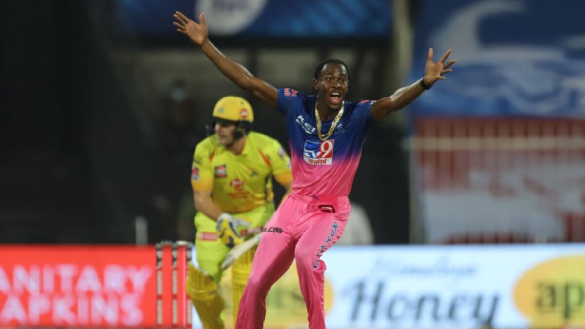 Jofra Archer during a match at the IPL last year. (BCCI)
