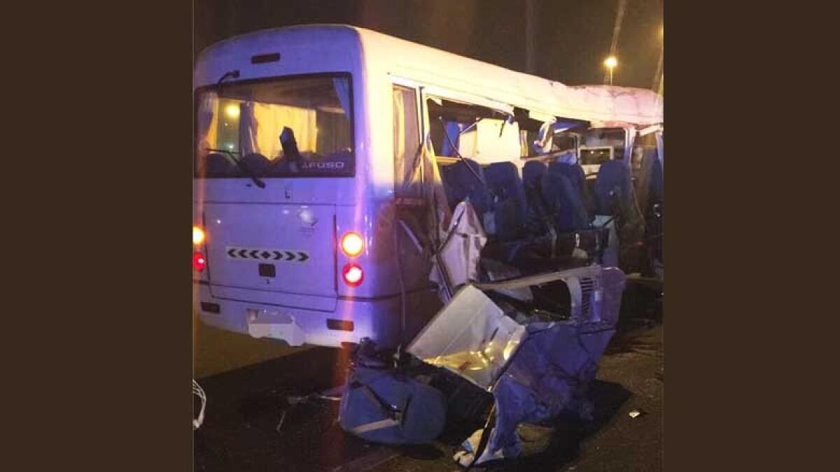 5 workers die in horrific Dubai bus-truck collision