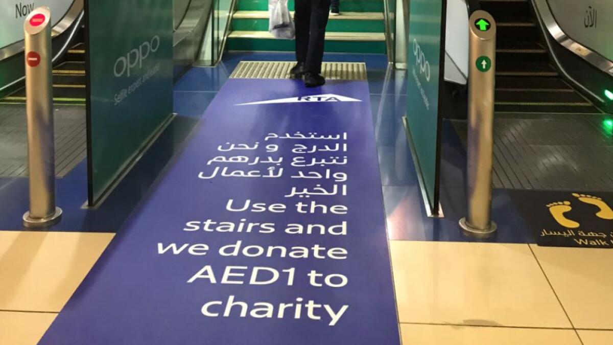 RTA donates Dh1 for every Metro passenger who takes stairs