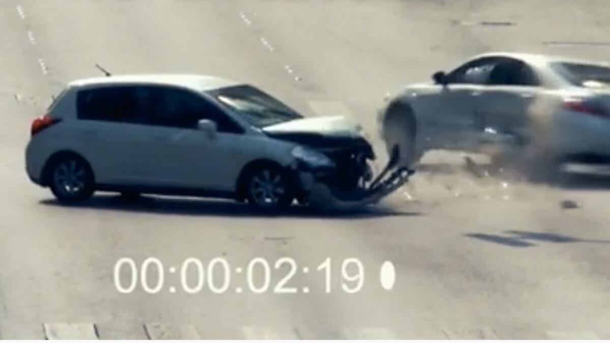 Video: Distracted driver crashes into car, spins out of control in UAE