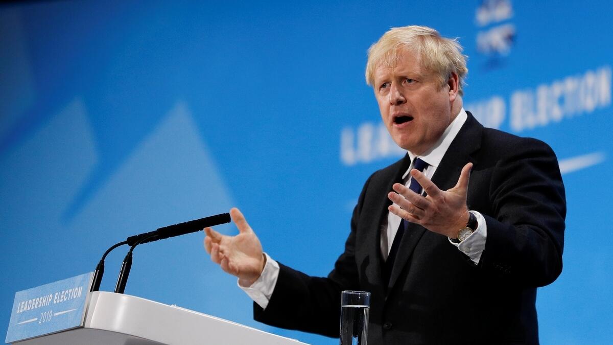 Boris Johnson, a leadership candidate for Britains Conservative Party, speaks during a hustings event in London, Britain.- Reuters