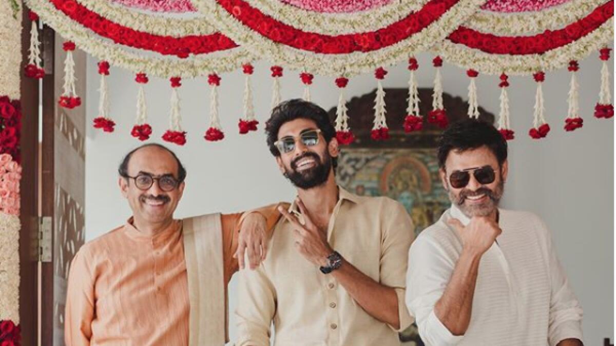 Looks like Rana had a blast with his uncle Venkatesh Daggubati (right) in their pre-wedding celebrations.