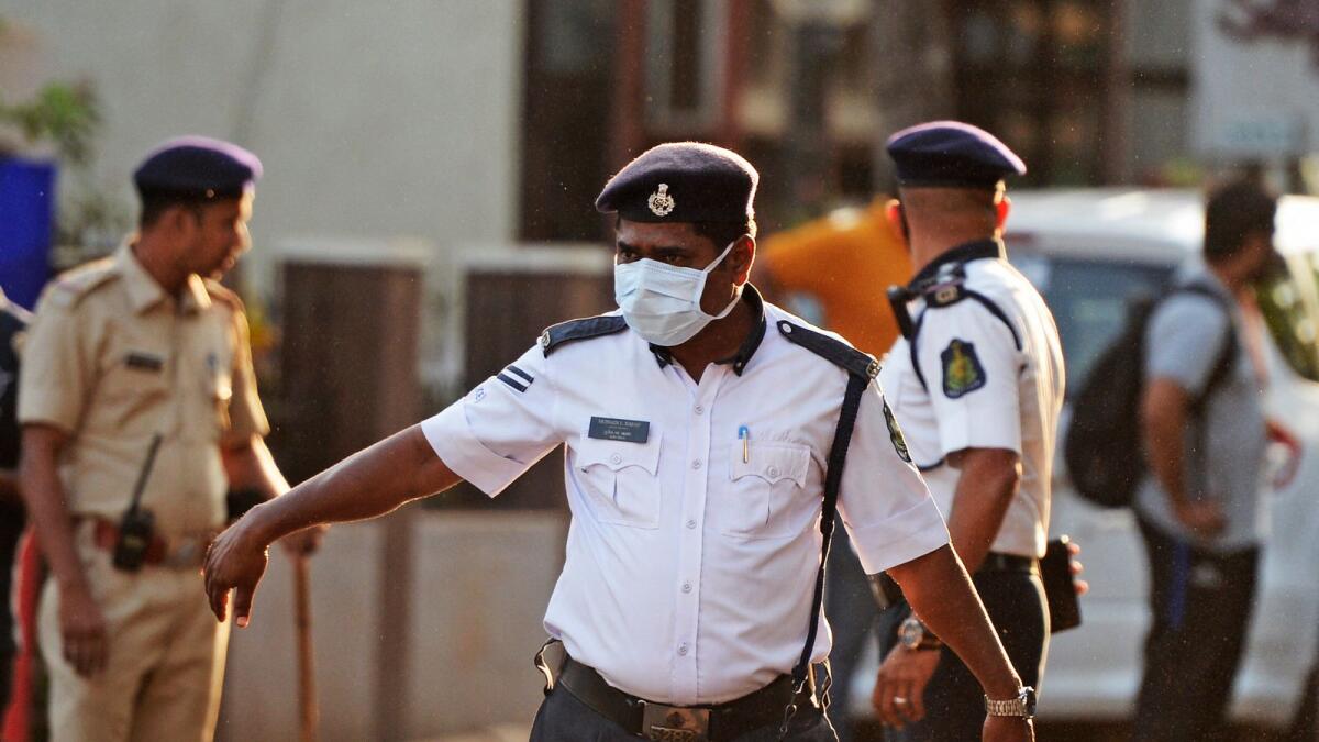 Security personnel on duty in Goa. Photo: AFP