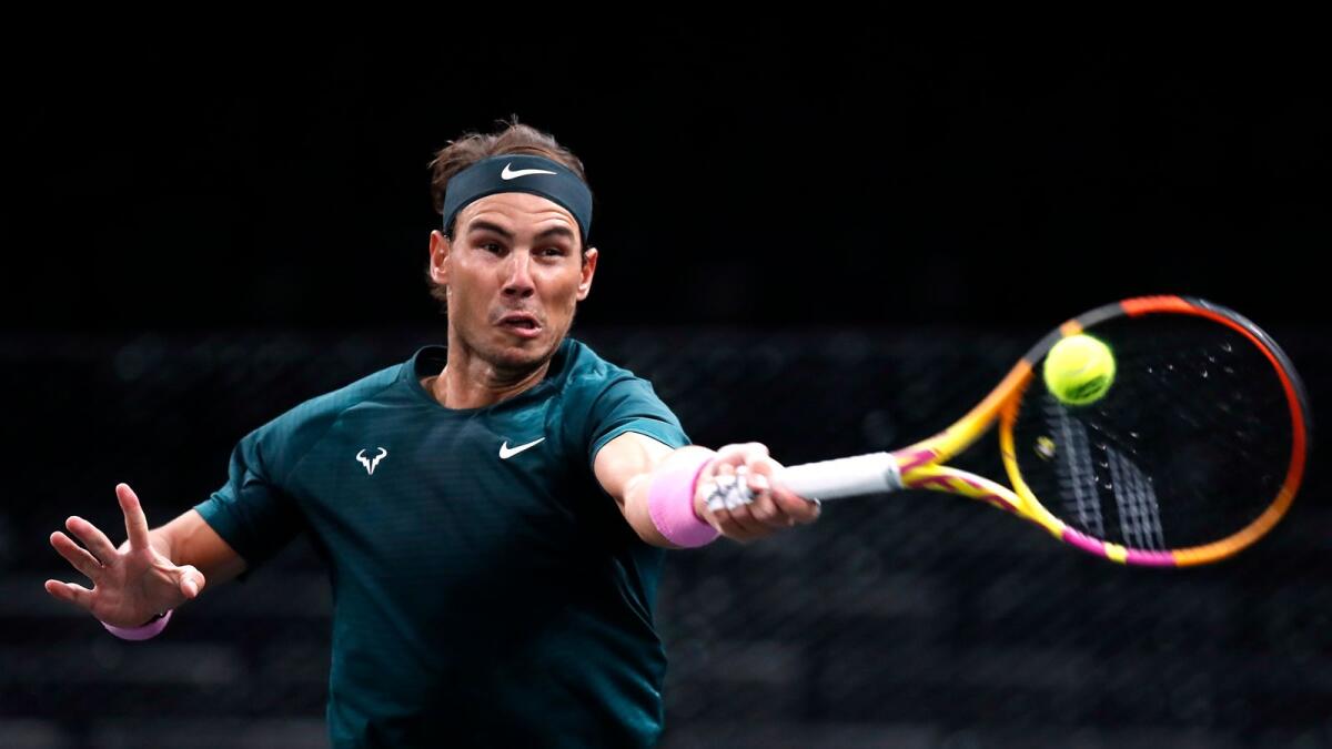 The 20-time Grand Slam champion claimed a 4-6, 7-5, 6-1 victory, ending his fellow Spaniard's hopes of qualifying for the season-ending tournament in London.