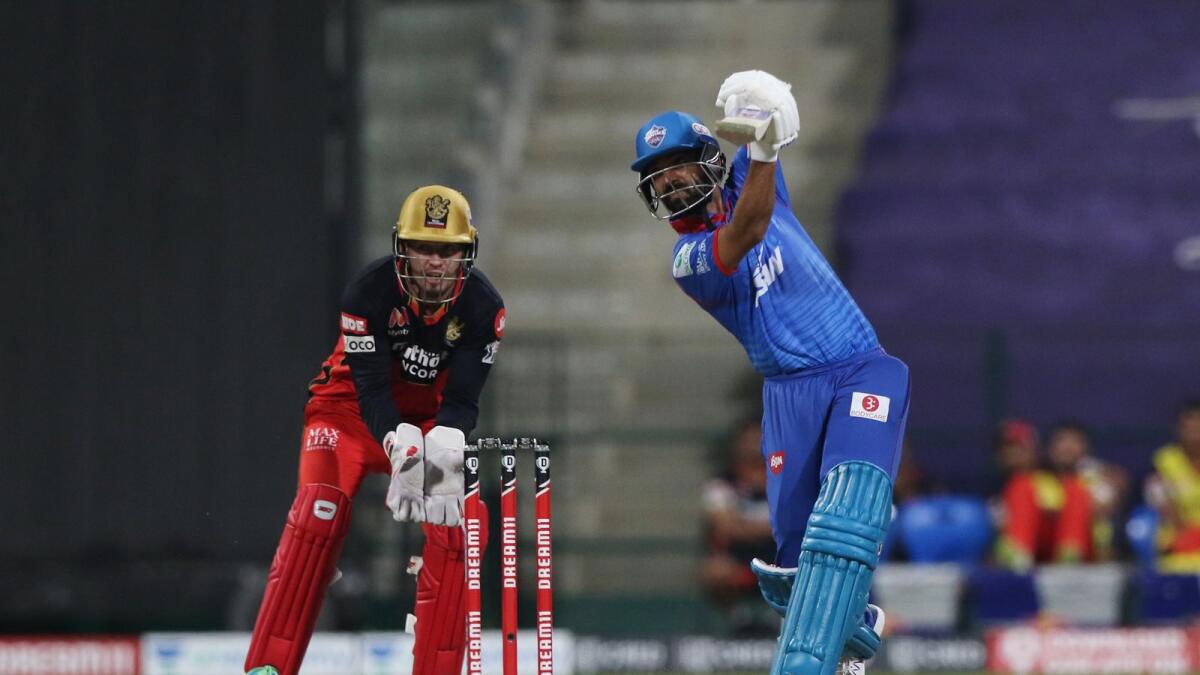 Ajinkya Rahane of Delhi Capitals plays a shot during the IPL match against Royal Challengers Bangalore. — IPL
