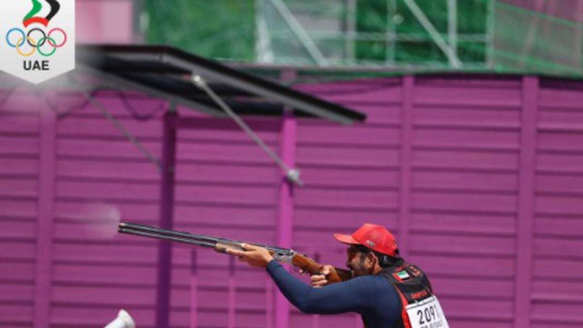 UAE shooter Saif bin Futtais participates at the Tokyo Olympics. — UAE National Olympic Committee Facebook