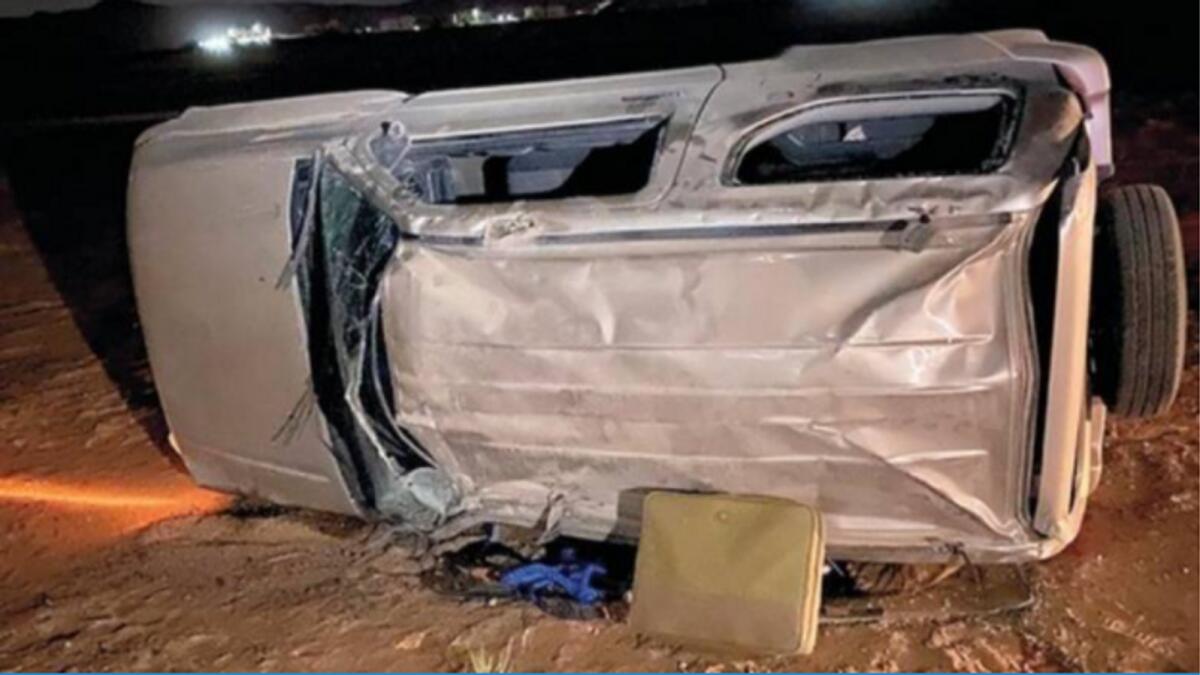 A vehicle that crashed in Ras Al Khaimah earlier this month claimed the life of its 13-year-old driver and his 12-year-old friend. — File photo