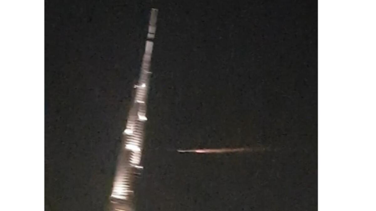 Video: Burning space junk whizzes past Burj Khalifa