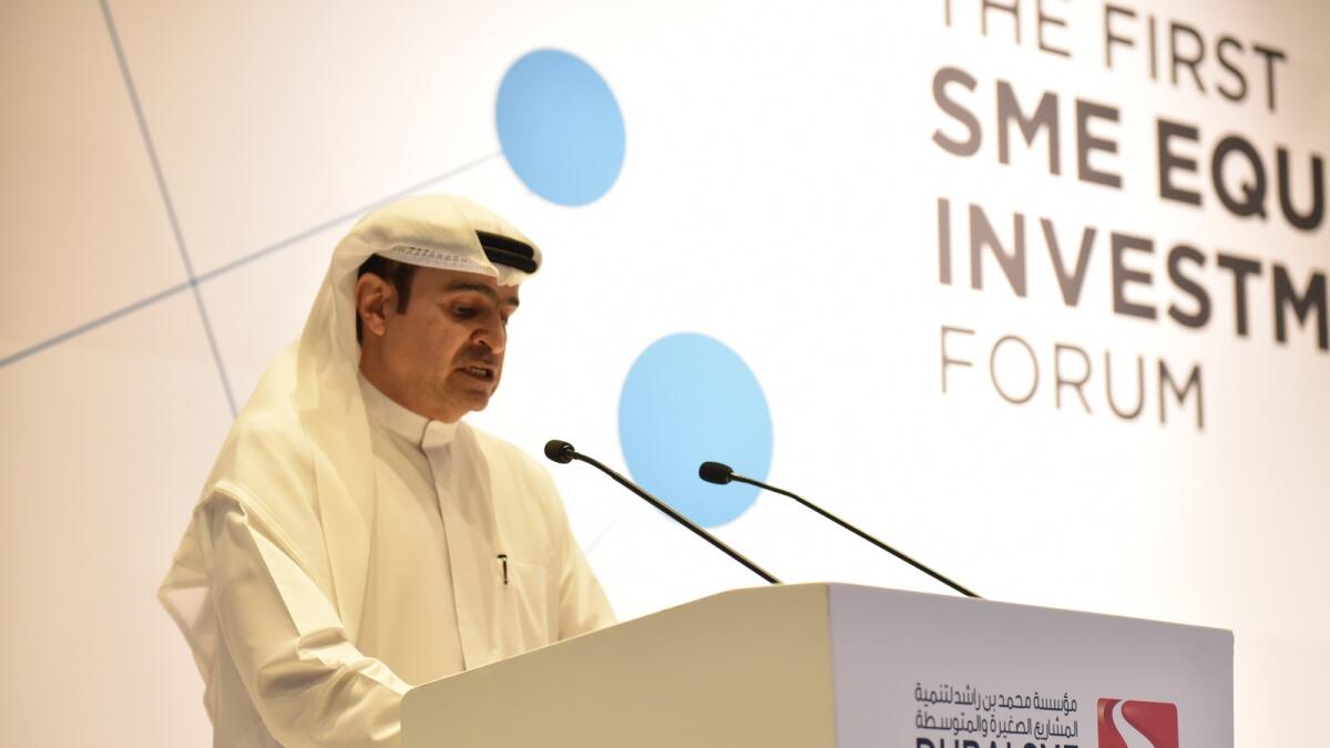 Sami Al Qamzi at the launch of State of SME Equity Investment in Dubai report. 