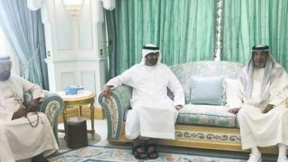 President receives Mohamed bin Zayed, accepts condolences on death of Sheikha Hessa