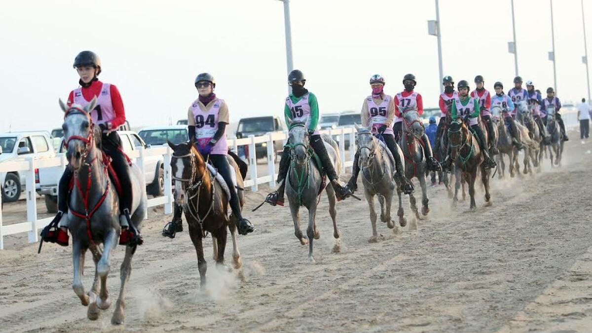 Ninety-five lady riders started the race in the morning. 