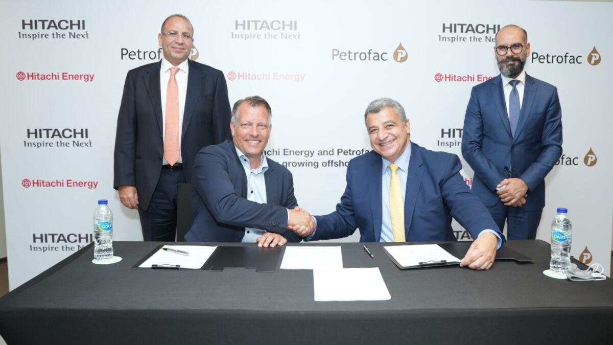 Mostafa AlGuezeri, Country Manager UAE and Gulf and Near-East Countries, Niklas Persson, Managing Director of Hitachi Energy’s Grid Integration business, Sami Iskander, Group Chief Executive of Petrofac and Elie Lahoud, Chief Operating Officer Engineering &amp; Construction of Petrofac. — Supplied photo