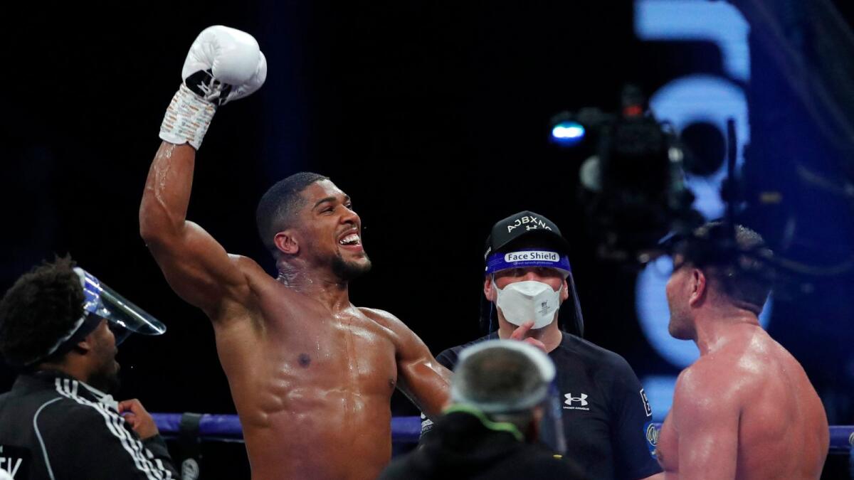 Anthony Joshua beat Kubrat Pulev in December to retain his IBF, WBO and WBA titles and set up a mouth-watering clash with fellow Briton Tyson Fury. (AFP)