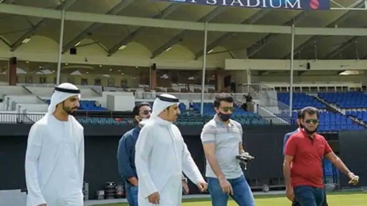 Sourav Ganguly during his recent visit to the Sharjah Stadium. — Twitter