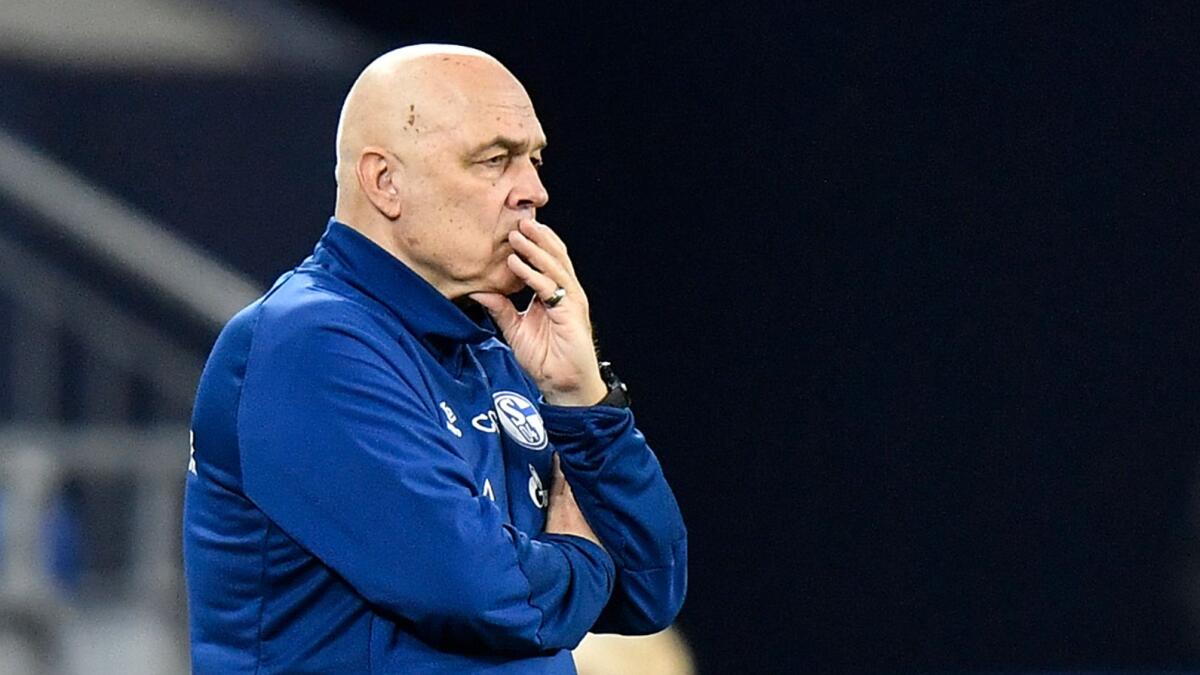 Schalke's head coach Christian Gross has been sacked. — AP