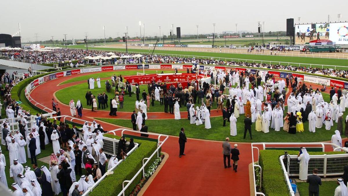  The crowd around the paddock at the Meydan Racecourse.- Photo by Juidin Bernarrd/ Khaleej Times 