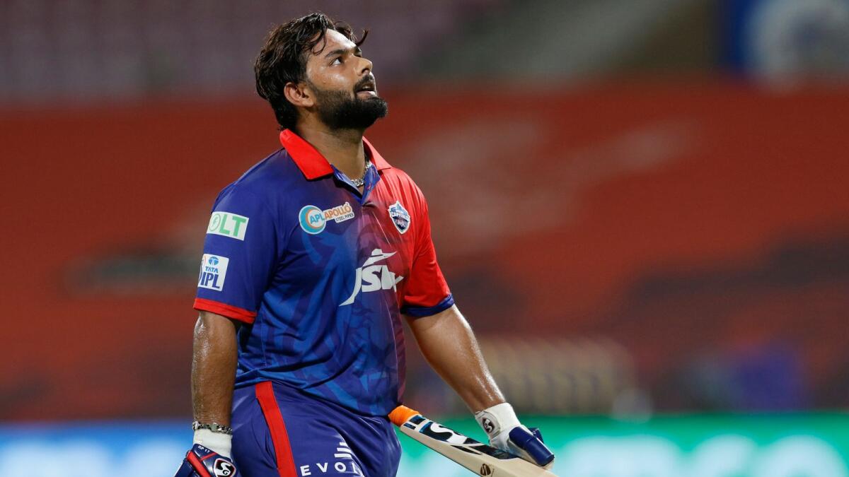 Delhi Capitals captain Rishabh Pant reacts after being dismissed during the match against the Chennai Super Kings. (BCCI)